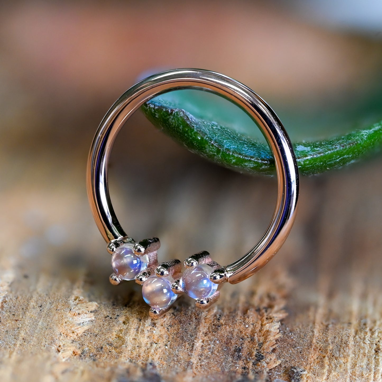 Rainbow Moonstone Muse Seam Ring