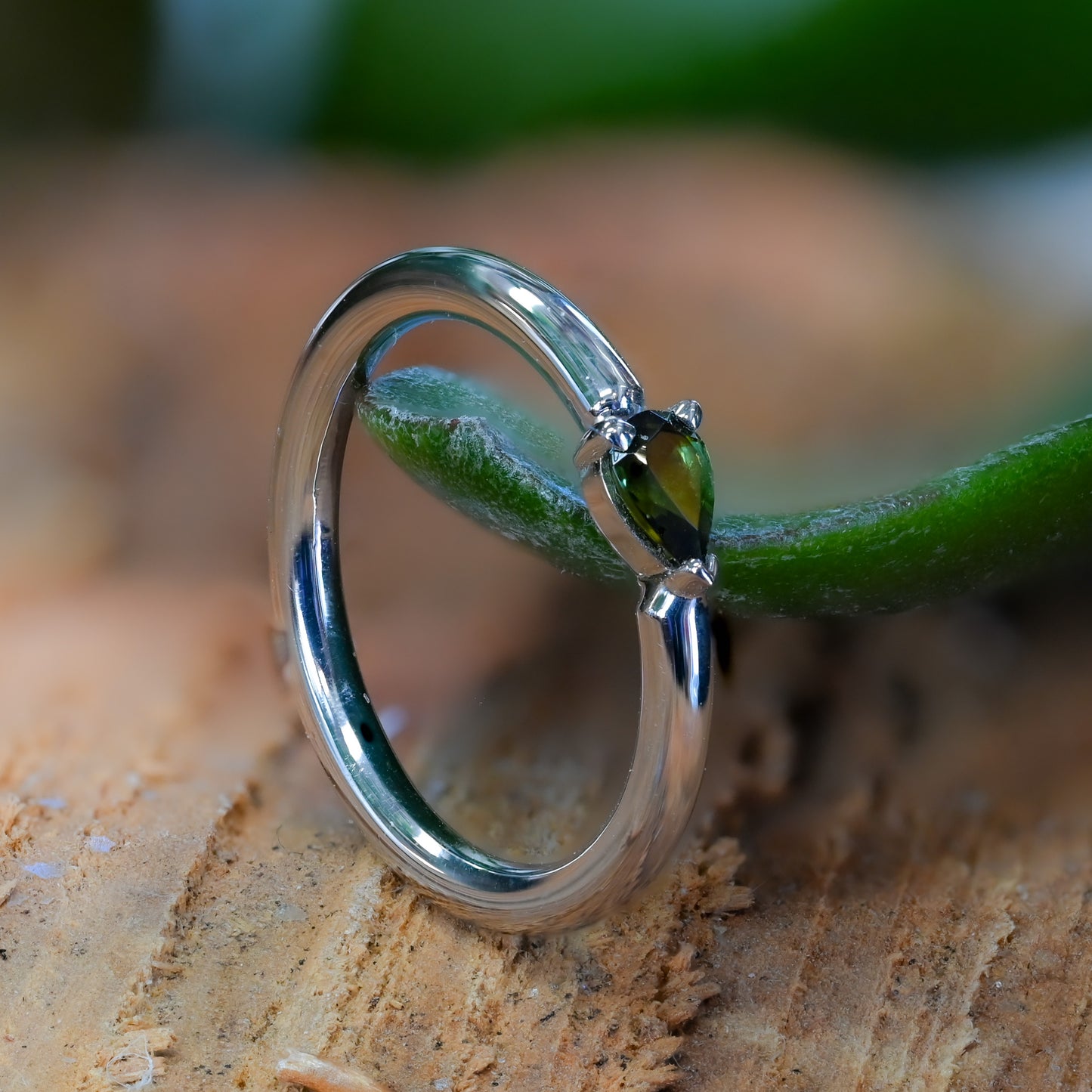Tourmaline Pear Seam Ring