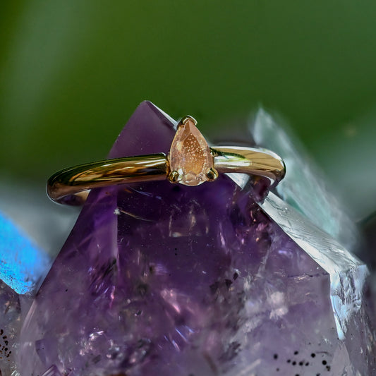 Sunstone Pear Ring