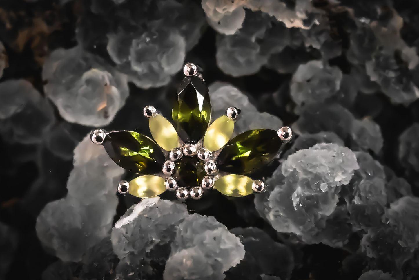 Starling in Tourmaline and Peridot